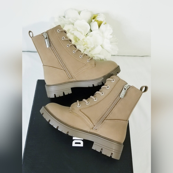 DKNY Stassi Menia Embellished Rhinestones Combat Boots - Picture 5 of 13